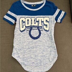 NFL Indianapolis Colts Sparkly Blue and Gray Tee. Size Small